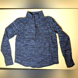 St. John's Bay Active- Small Pullover 1/2 Zip Kangaroo Pocket Heather Blue
